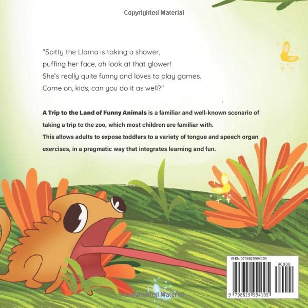 An illustration from the book showing a cute llama with its tongue out.