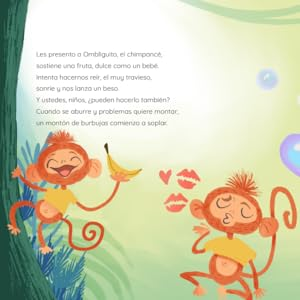 Illustration of two happy monkeys, one holding a banana and the other blowing kisses.